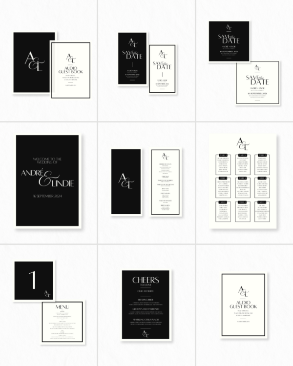 Timeless Elegance Collection - Canva Wedding Stationery Template Set